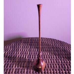 Signed 1970s Hand-Turned Wooden Vase Goblet Rustic Folk Art JEB 74 Lodge Decor